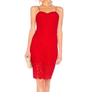 Bardot Red Lace Midi Dress size 8 worn once